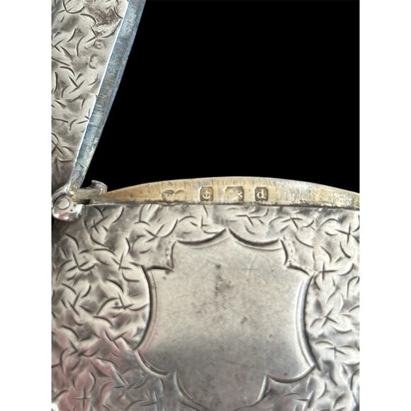 Ant Edwardian Sterling Silver Engraved Circular Vesta Match Case 1903 20.09g 925 - Picture 6 of 11